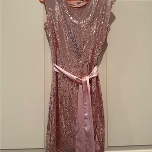 Sparkling Pink Sequin Kids Dress